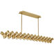 Stitch LED 58.75 inch Lacquered Brass Chandelier Ceiling Light