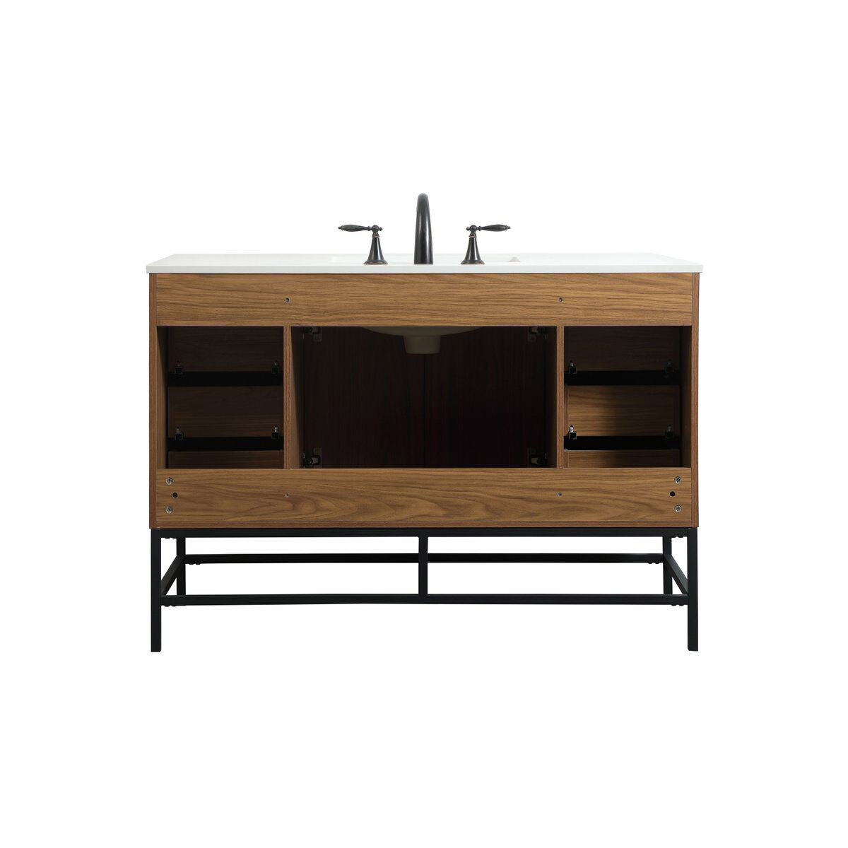 Eugene 48 X 22 X 34 inch Walnut Brown Vanity Sink Set