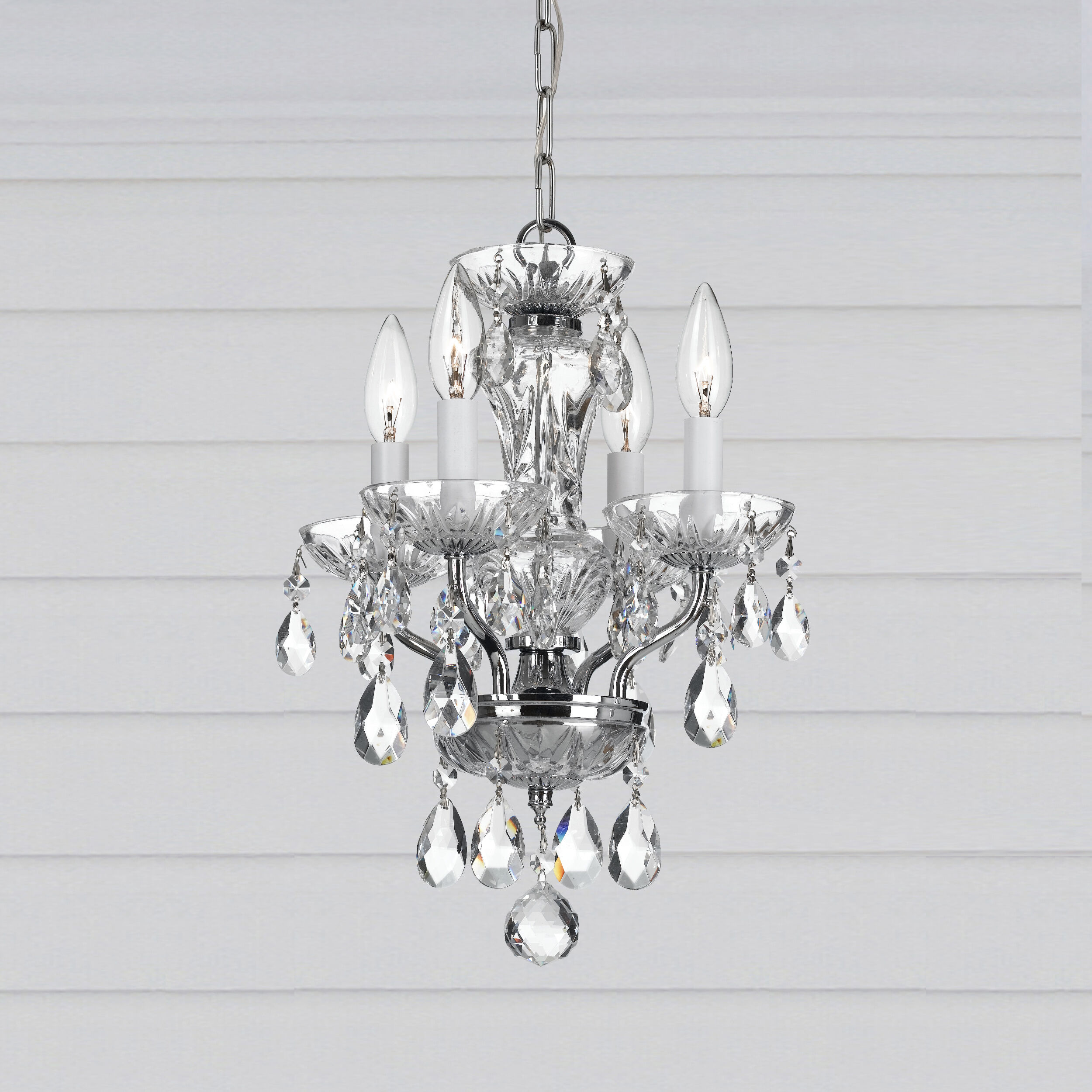 Welton 4 Light 11 inch Polished Chrome Mini Chandelier Ceiling Light in Clear Italian