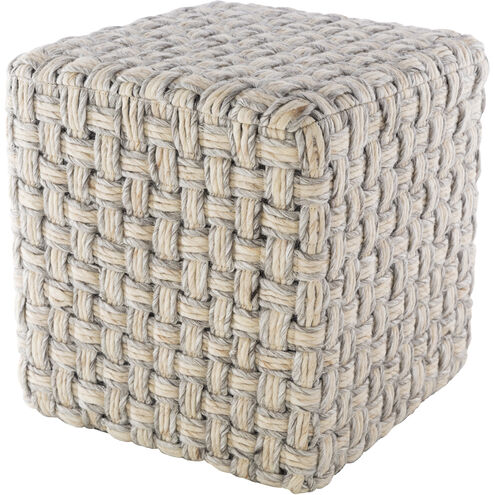 Cordoba 18 inch Medium Gray Pouf, Cube