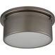 Simpson 2 Light 10 inch Black Nickel with White Flush Mount Ceiling Light
