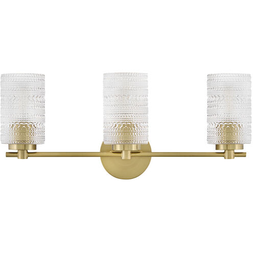 Mabel 3 Light 24.5 inch Lacquered Brass Bath Light Wall Light
