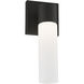 Aero ADA Wall Sconce Wall Light in Textured Black with Antique Brass Accent