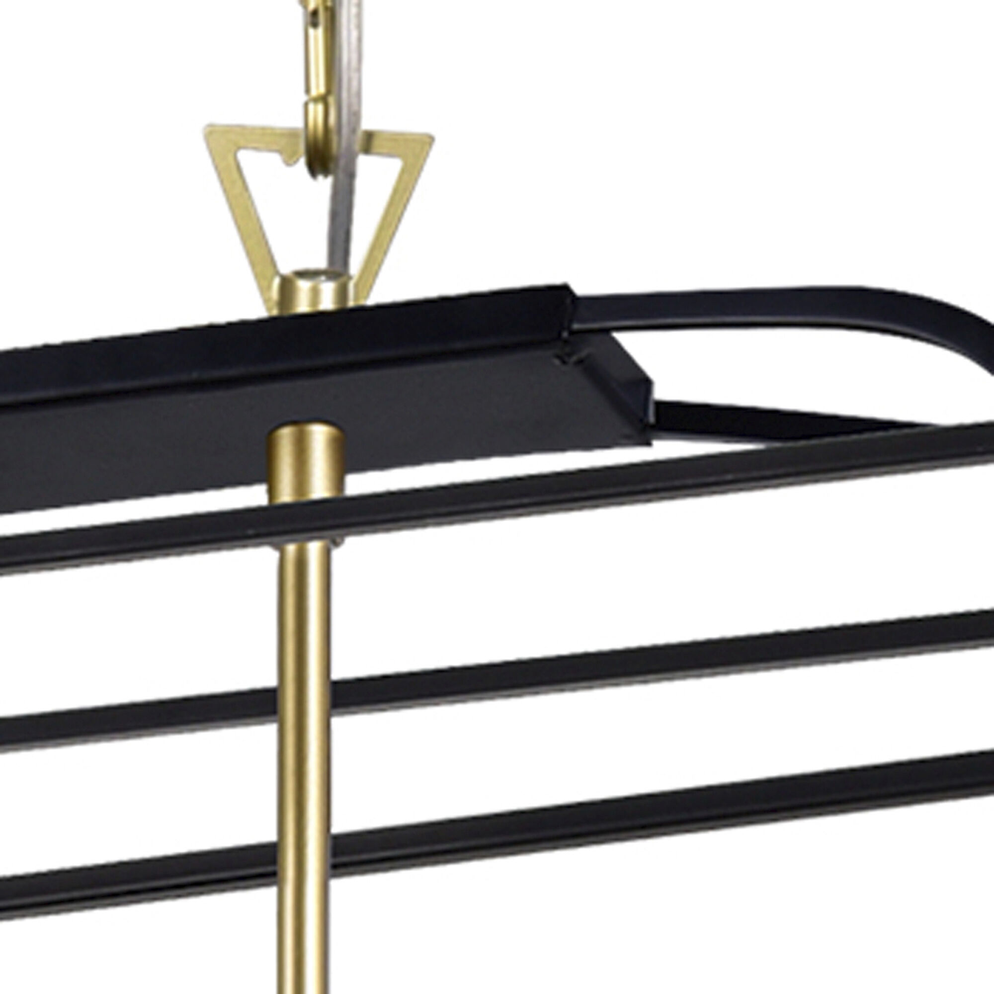 Tudor 6 Light 36 inch Satin Gold and Black Island/Pool Table Light Ceiling Light