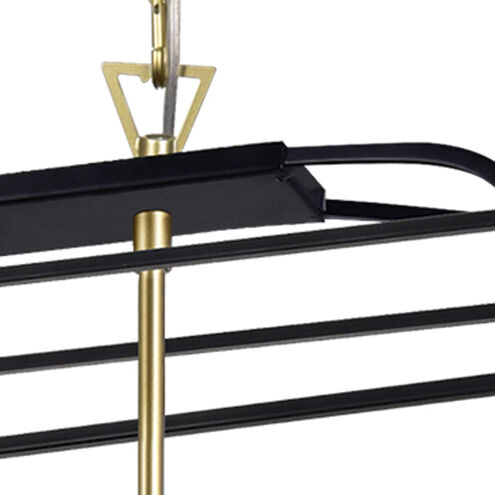 Tudor 6 Light 36 inch Satin Gold and Black Island/Pool Table Light Ceiling Light