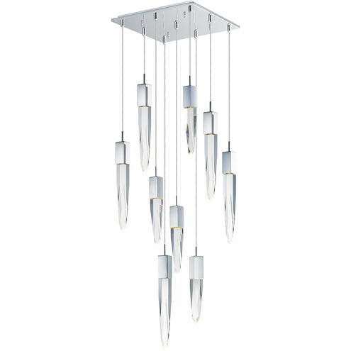 Quartz LED 15.75 inch Polished Chrome Multi-Light Pendant Ceiling Light