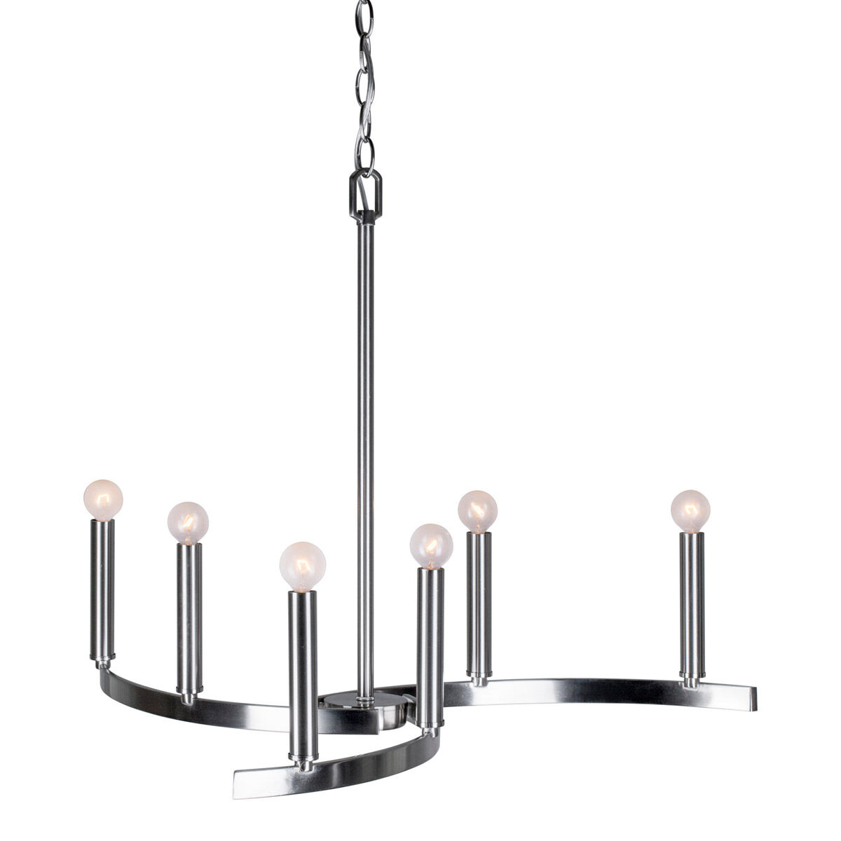 Signature 6 Light 27.25 inch Brushed Nickel Chandelier Ceiling Light