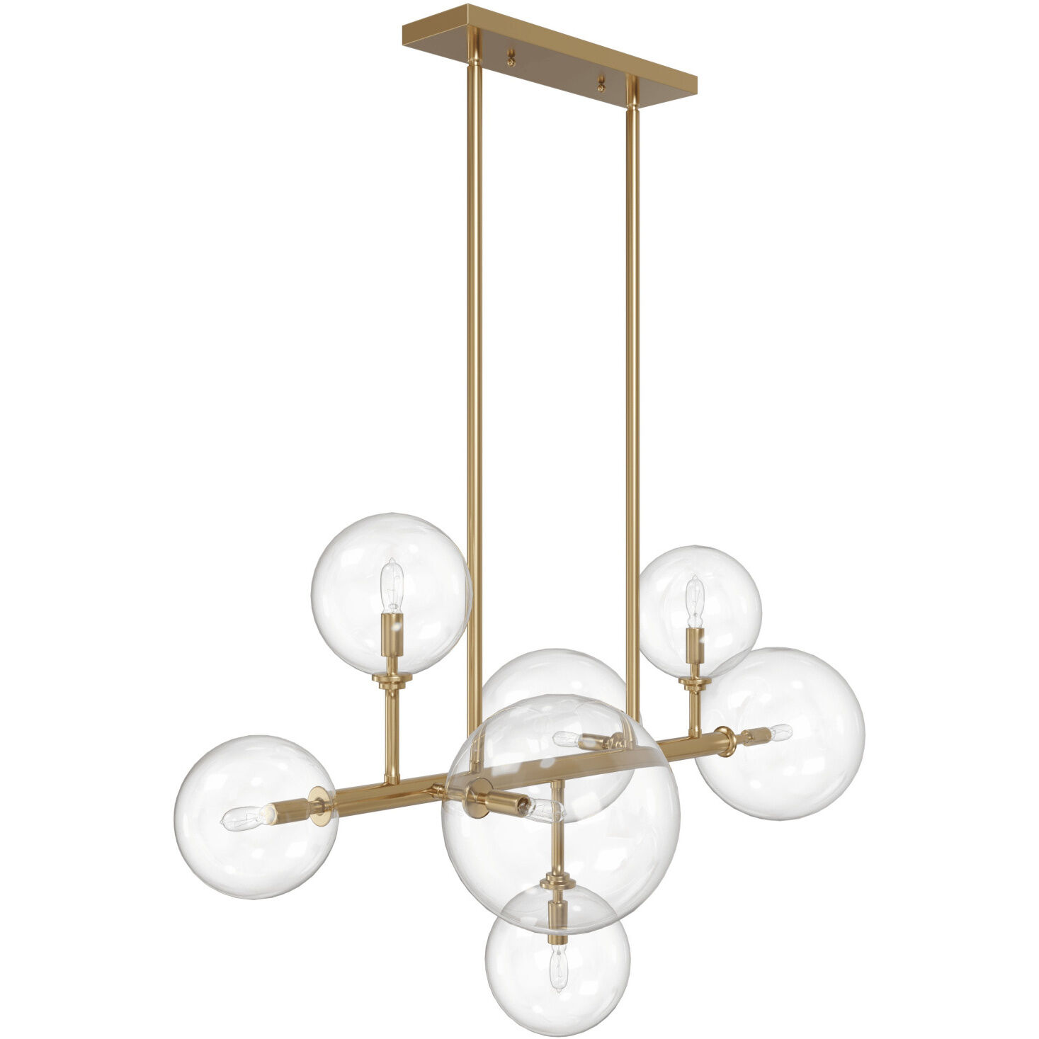 Delilah LED 24 inch Aged Brass Chandelier Ceiling Light