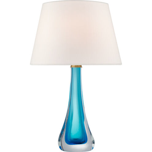 Julie Neill Christa 29.5 inch 100 watt Cerulean Blue Glass Table Lamp Portable Light, Large