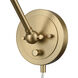 Albany 17.5 inch 60 watt Brushed Gold Swingarm Sconce Wall Light