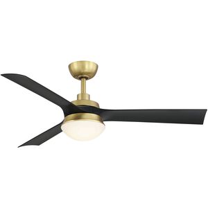 Barlow 52 inch Brushed Satin Brass with Black Blades Indoor/Outdoor Ceiling Fan