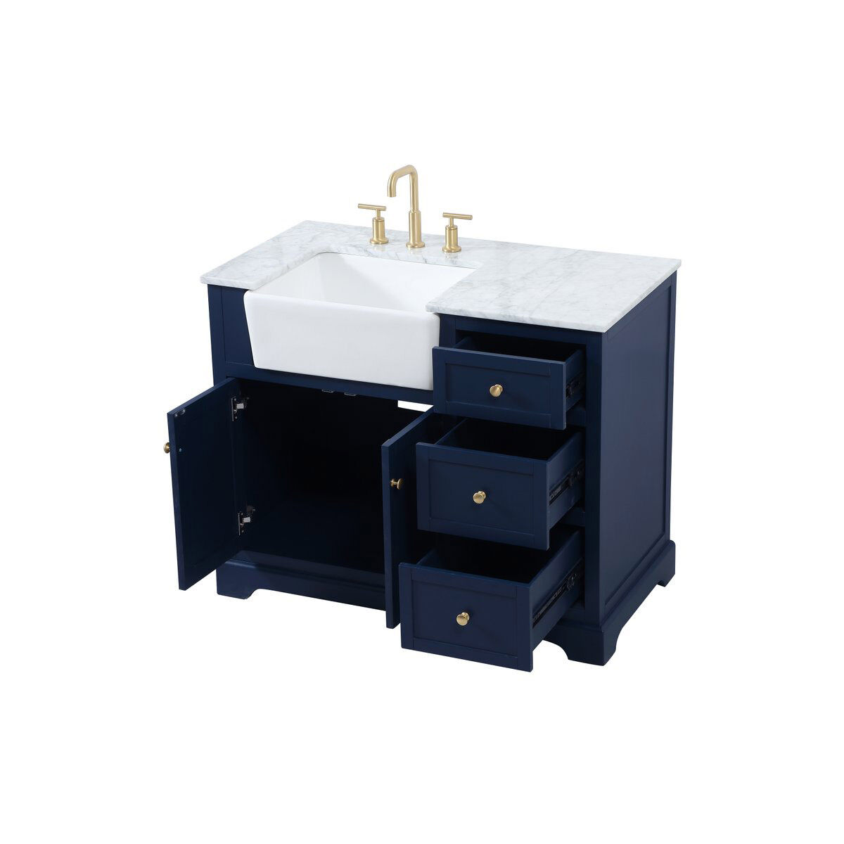 Franklin 42 X 22 X 35 inch Blue Bathroom Vanity Cabinet