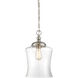 Modern 1 Light 9.75 inch Brushed Nickel Mini-Pendant Ceiling Light
