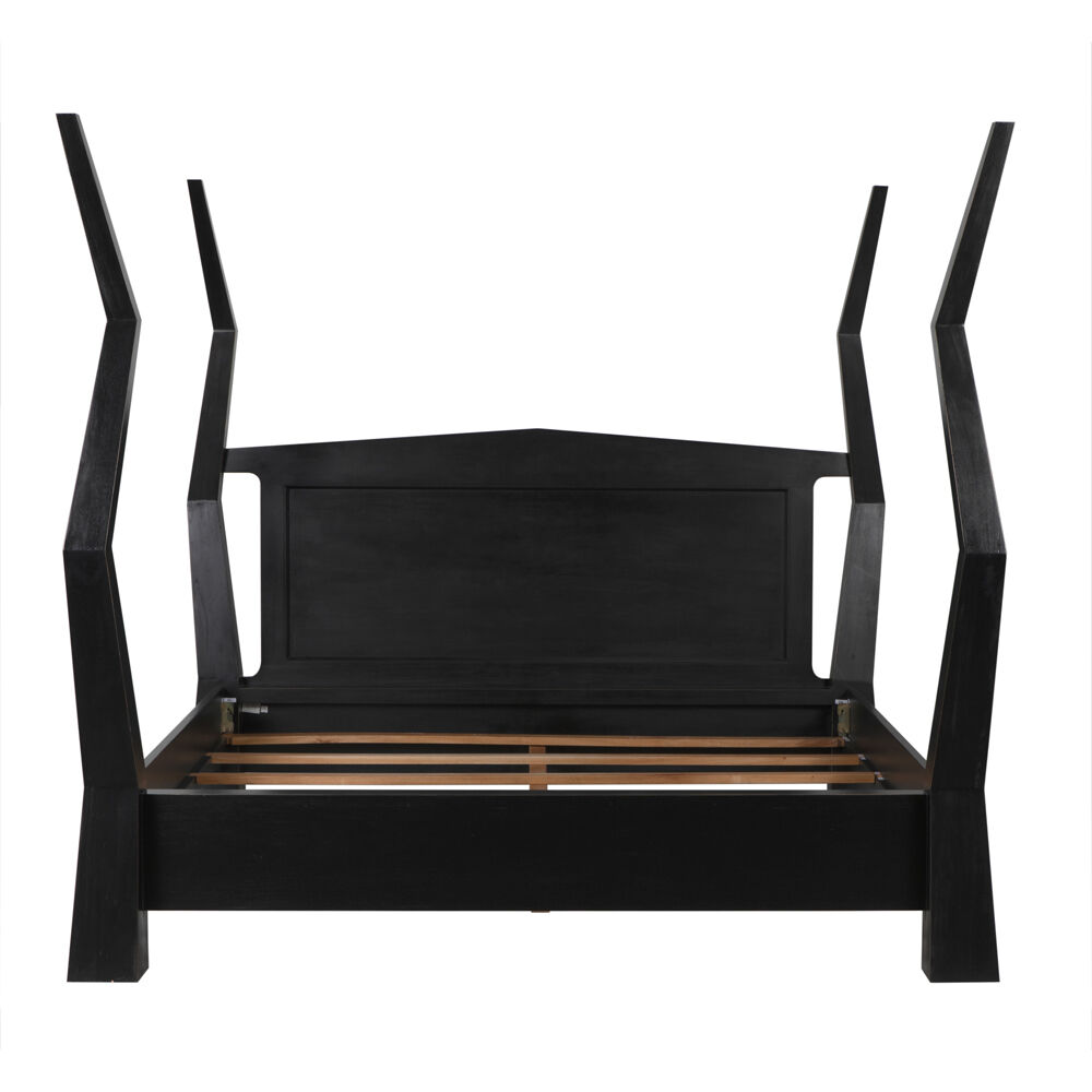 Patras Hand Rubbed Black Bed, Eastern King