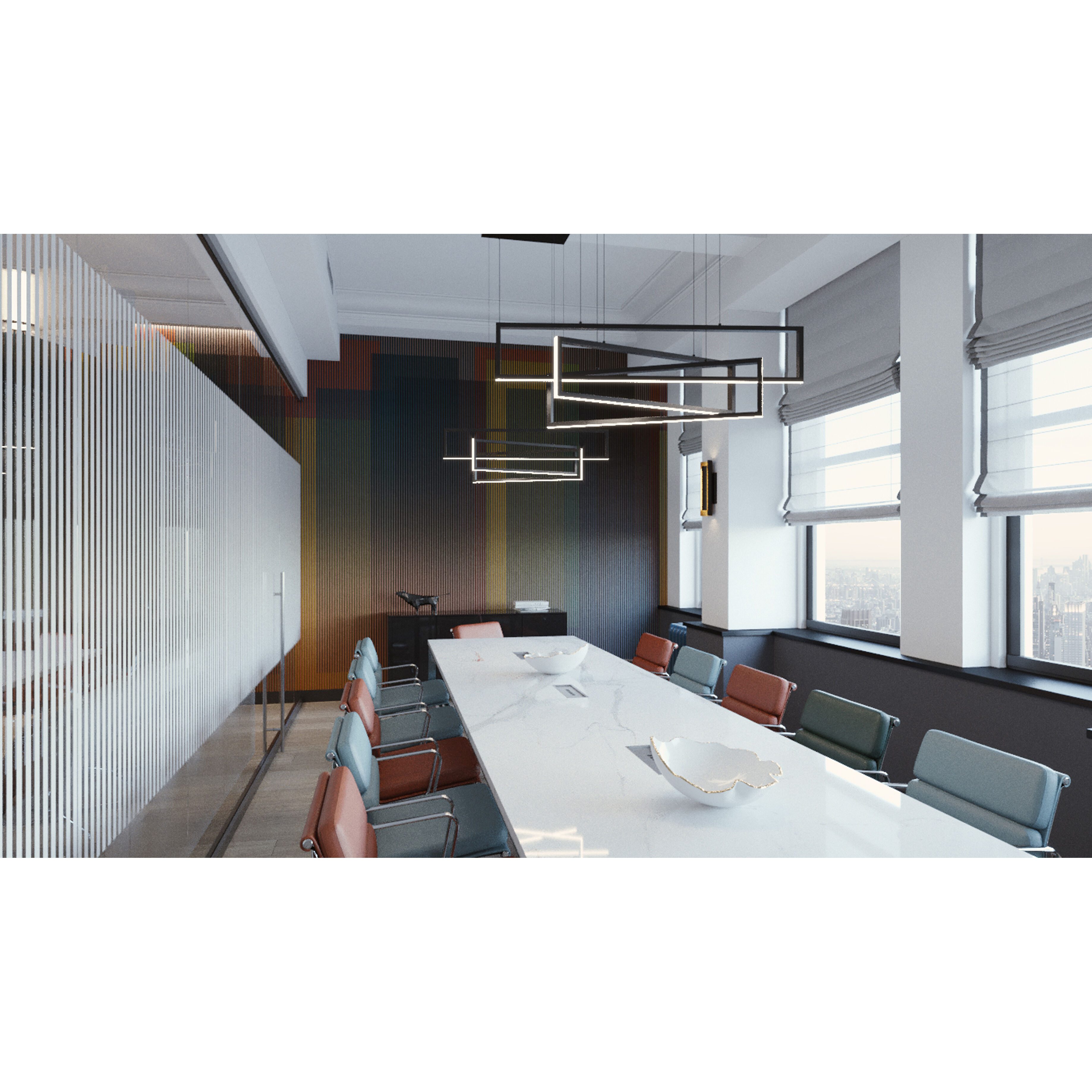 Cole LED 39 inch Black Linear Pendant Ceiling Light