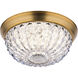 Signature Genoa LED 9 inch Aged Brass Flush Mount Ceiling Light, Schonbek Signature