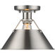 Yep Orwell 1 Light 10 inch Pewter Flush Mount Ceiling Light, Damp