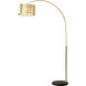 Marilyn 90 inch 9 watt Weathered Brass and Black Arc Floor Lamp Portable Light