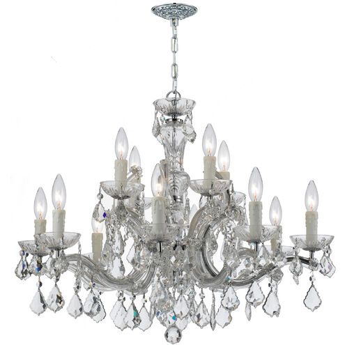 Maria Theresa 12 Light 30 inch Polished Chrome Chandelier Ceiling Light in Clear Italian