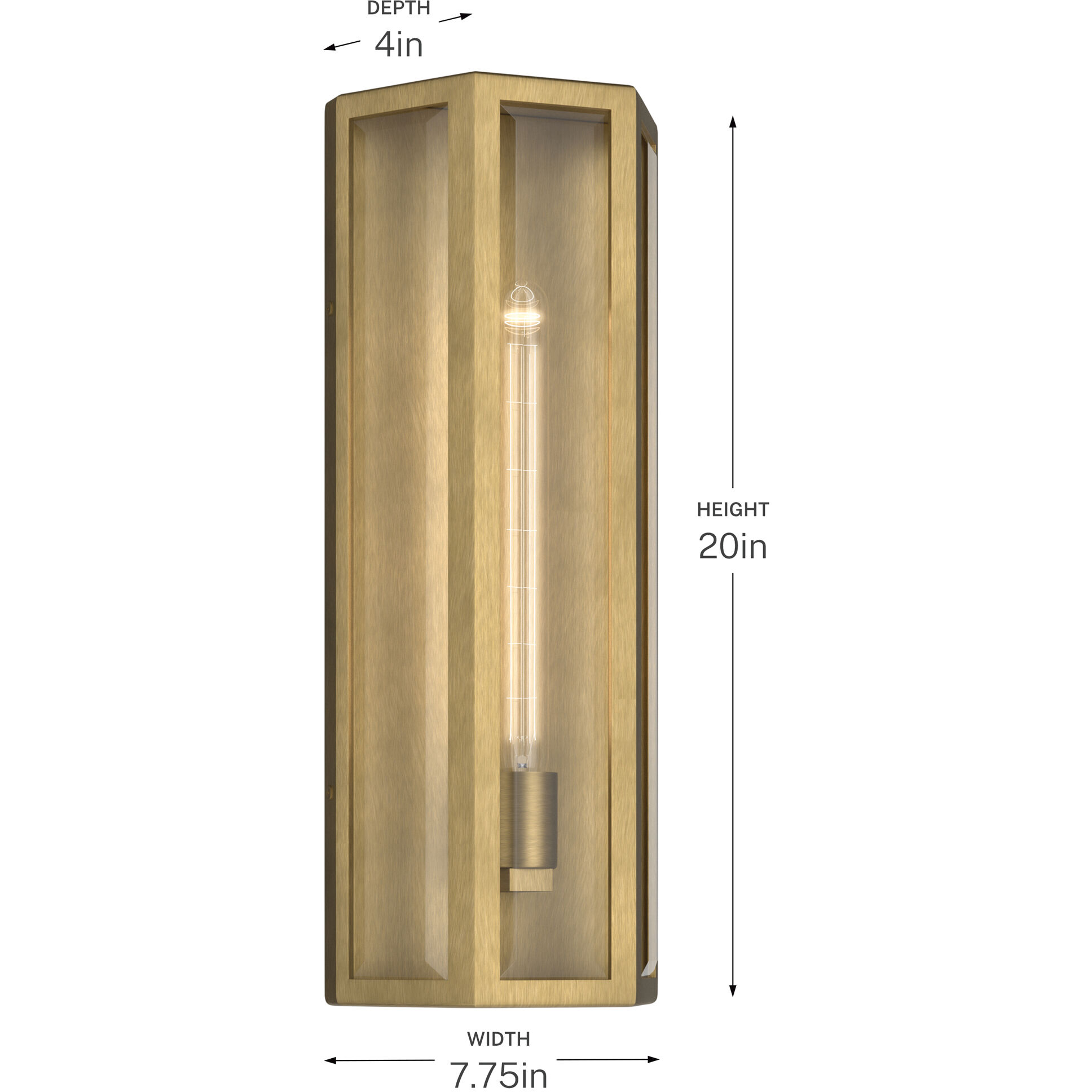 Berens 1 Light 20 inch Natural Brass Outdoor Wall Light