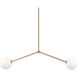 Novo 2 Light 5.88 inch Aged Gold Brass Pendant Ceiling Light in Aged Gold Brass and Opal Glass