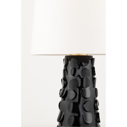 Naomi 27 inch 75 watt Black Lustro / Gold Leaf Combo Table Lamp Portable Light