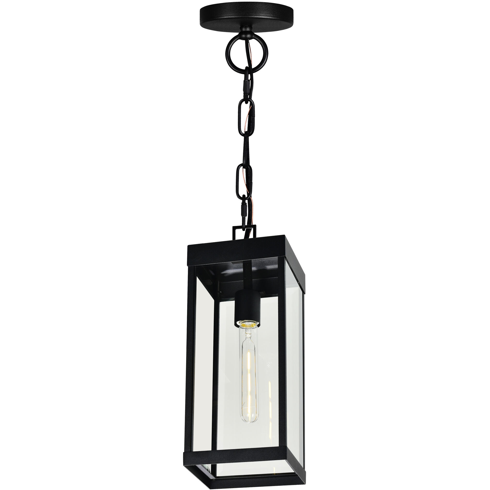 Windsor 1 Light 7 inch Black Outdoor Hanging Light