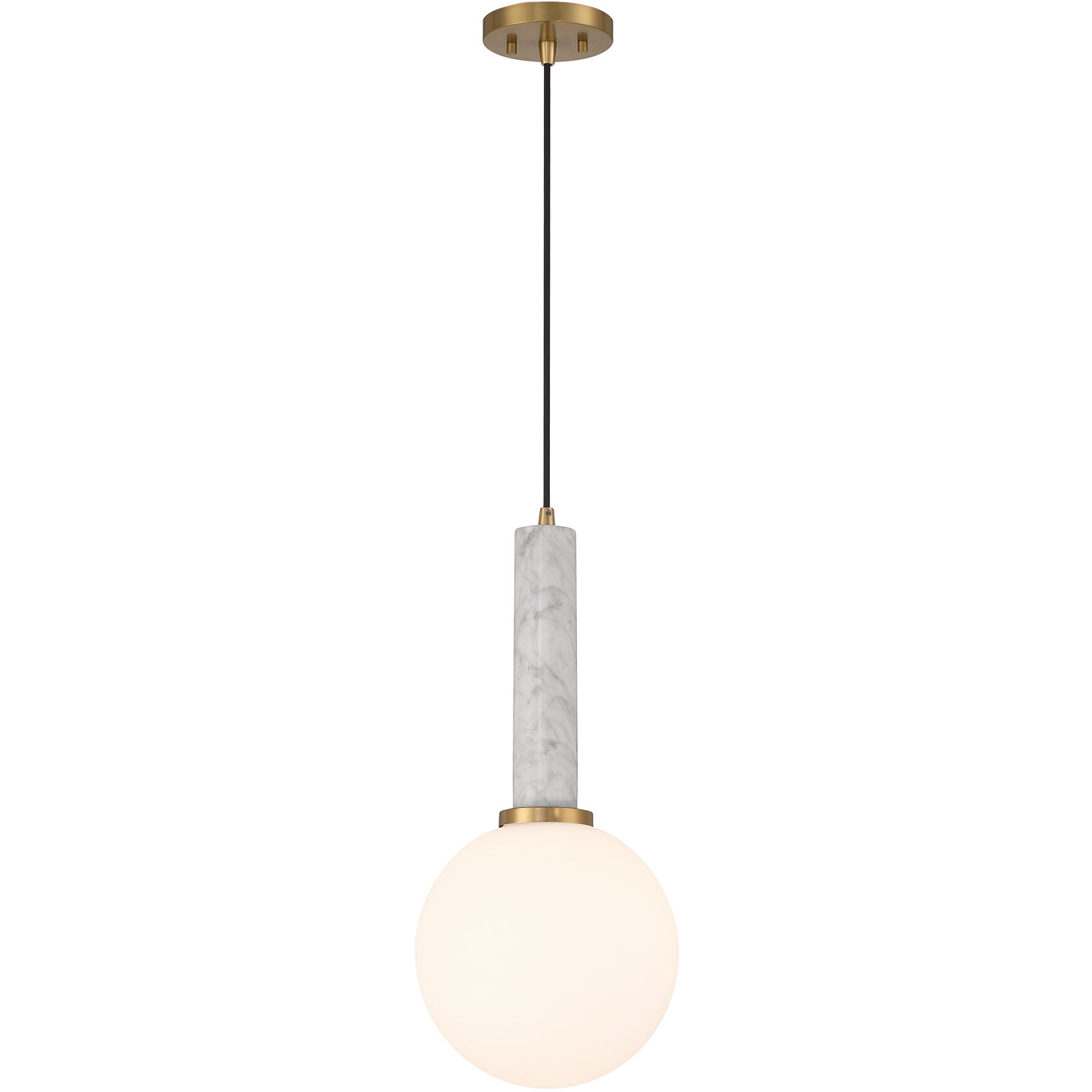Callaway 1 Light 10 inch White Marble with Warm Brass Pendant Ceiling Light