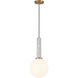 Callaway 1 Light 10 inch White Marble with Warm Brass Pendant Ceiling Light