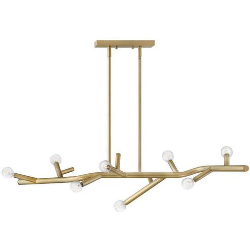 Twiggy 8 Light 38 inch Light Brass Indoor Linear Chandelier Ceiling Light