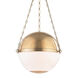 Sphere No.2 3 Light 20.5 inch Aged Brass Pendant Ceiling Light