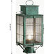 Norfield 1 Light 17.75 inch Verde Green Post Lantern in Seedy Glass, Brass Traditions by InnovationsLighting