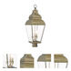 Exeter 3 Light 28.25 inch Antique Brass Outdoor Post Top Lantern