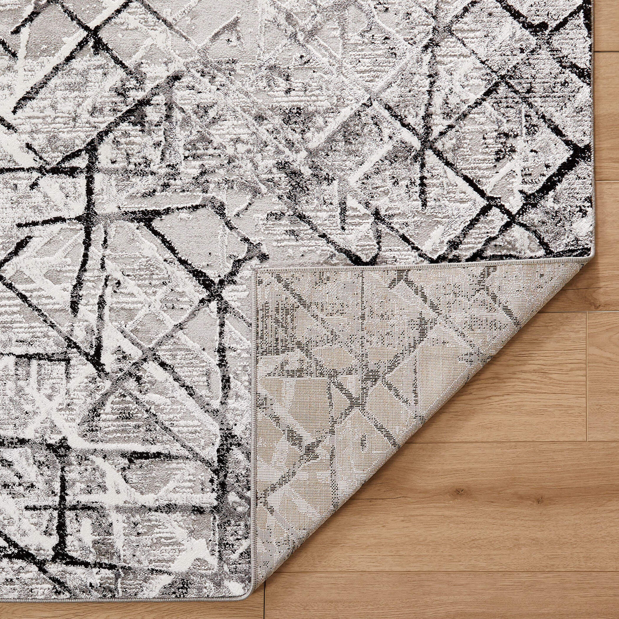 Sesia 114 X 79 inch Black/Grey Rug in 6 x 9