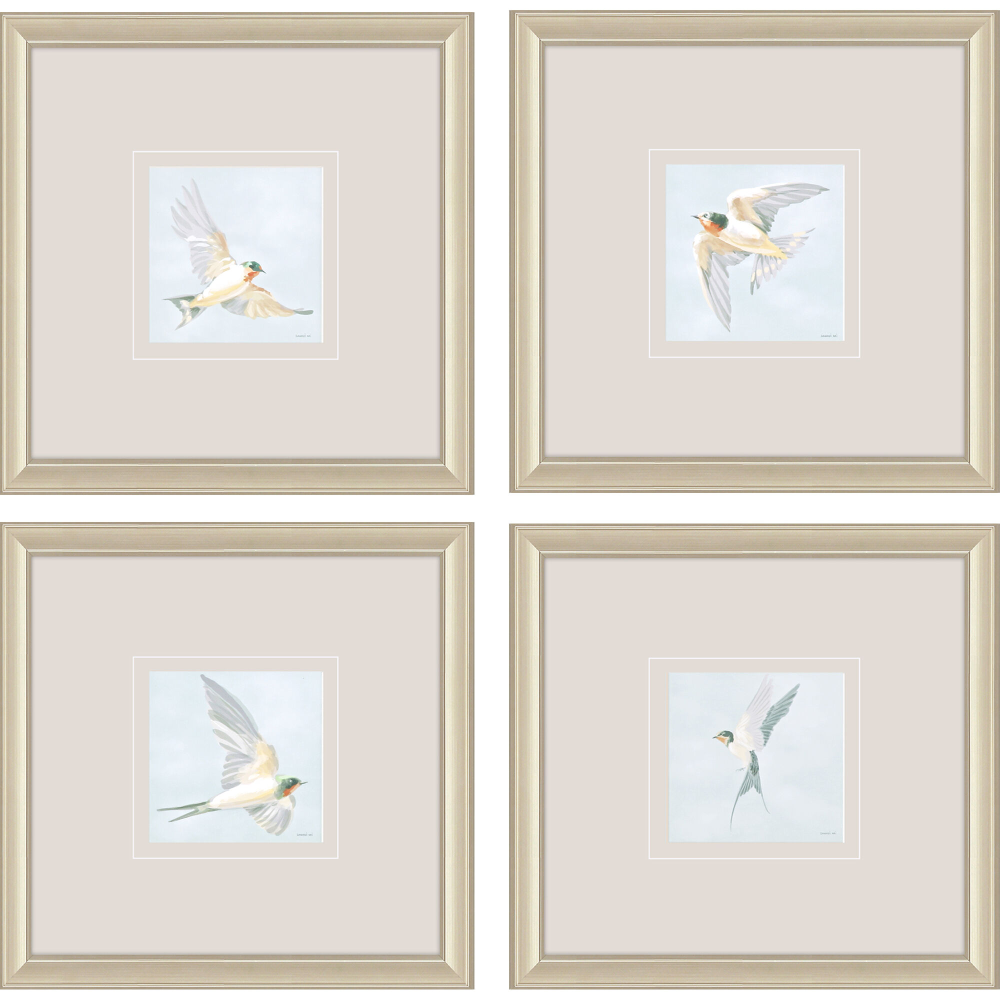 Animals Turquoise and Green and Orange and Yellow Framed Art, Propac