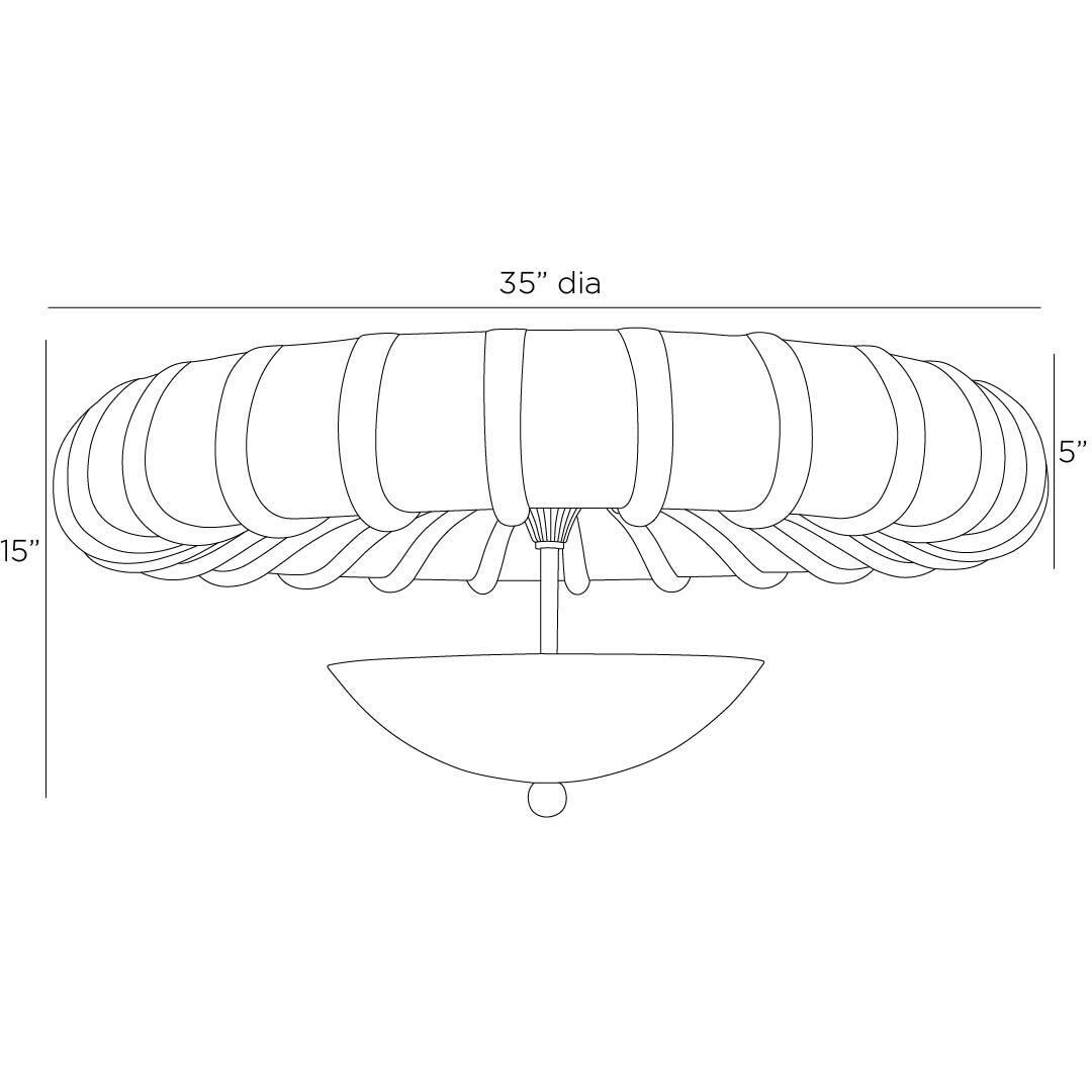 Camella 3 Light Ivory Flush Mount Ceiling Light