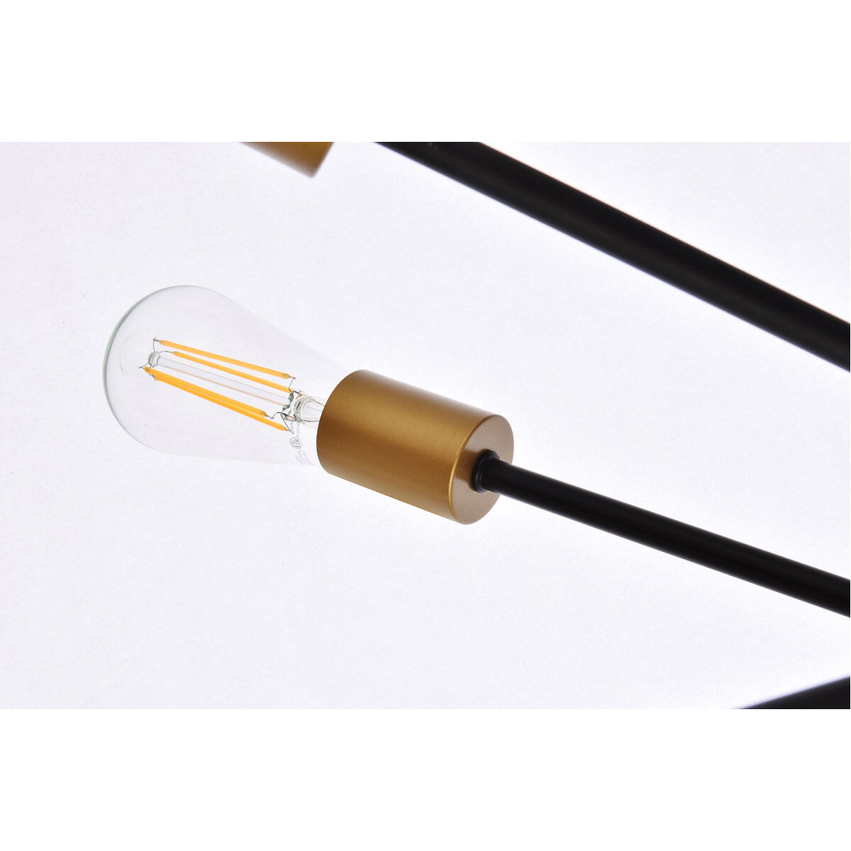 Lucca 6 Light 23 inch Black and Brass Pendant Ceiling Light