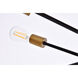 Lucca 6 Light 23 inch Black and Brass Pendant Ceiling Light