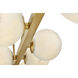 Selene LED 55 inch Lacquered Brass Chandelier Ceiling Light in Swirled, Linear & Oval