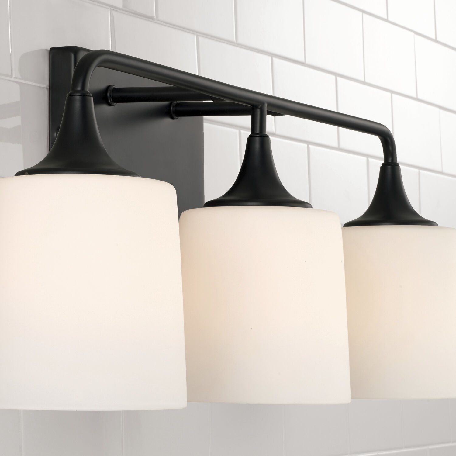 Presley 3 Light 26.25 inch Matte Black Vanity Light Wall Light