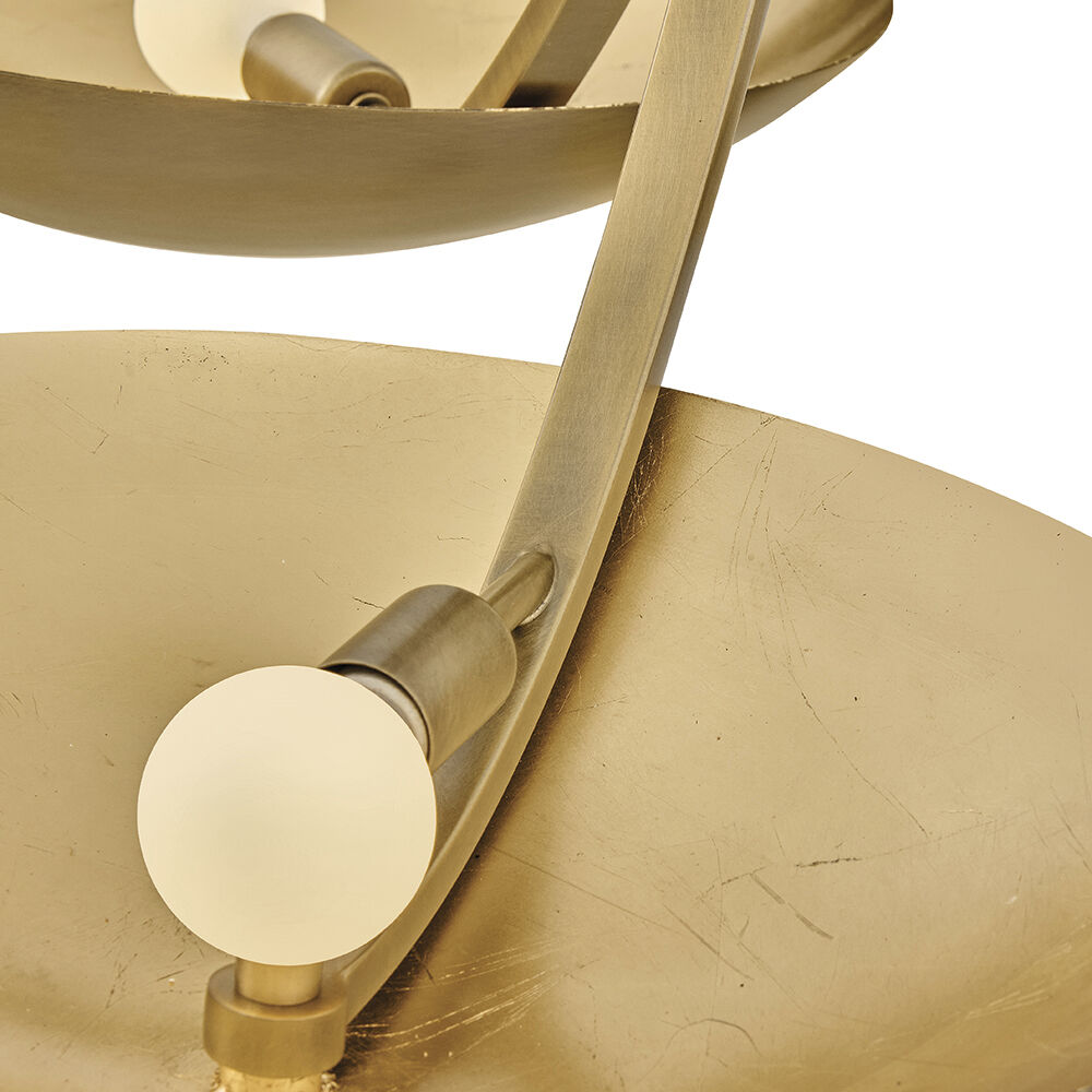 Glenn 3 Light 36 inch Heritage Brass with Gold Leaf Chandelier Ceiling Light