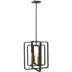 Quentin 4 Light 17 inch Buckeye Bronze with Heritage Brass Indoor Chandelier Ceiling Light