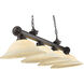 Cordon 4 Light 81.75 inch Bronze Billiard Ceiling Light in Golden Mottle Glass