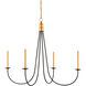 Ogden 4 Light 45 inch Chinois Antique Gold Leaf/Black Chandelier Ceiling Light