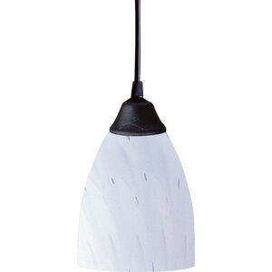 Classico 1 Light 5 inch Dark Rust Mini Pendant Ceiling Light in Simply White Glass, Incandescent