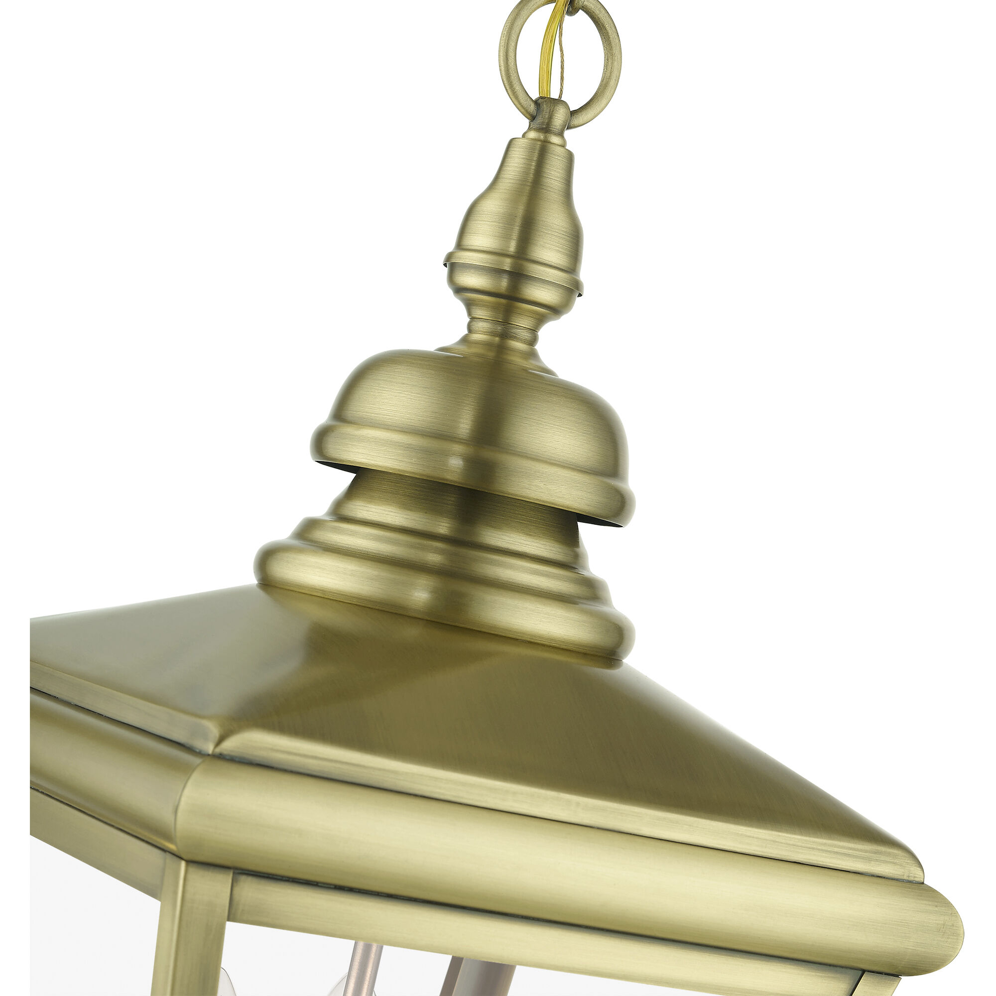 Adams 3 Light 10.63 inch Antique Brass with Brushed Nickel Finish Cluster Outdoor Large Pendant Lantern Ceiling Light