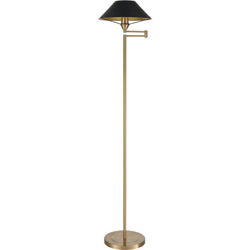 Arcadia 63 inch 60.00 watt Aged Brass with Black Floor Lamp Portable Light