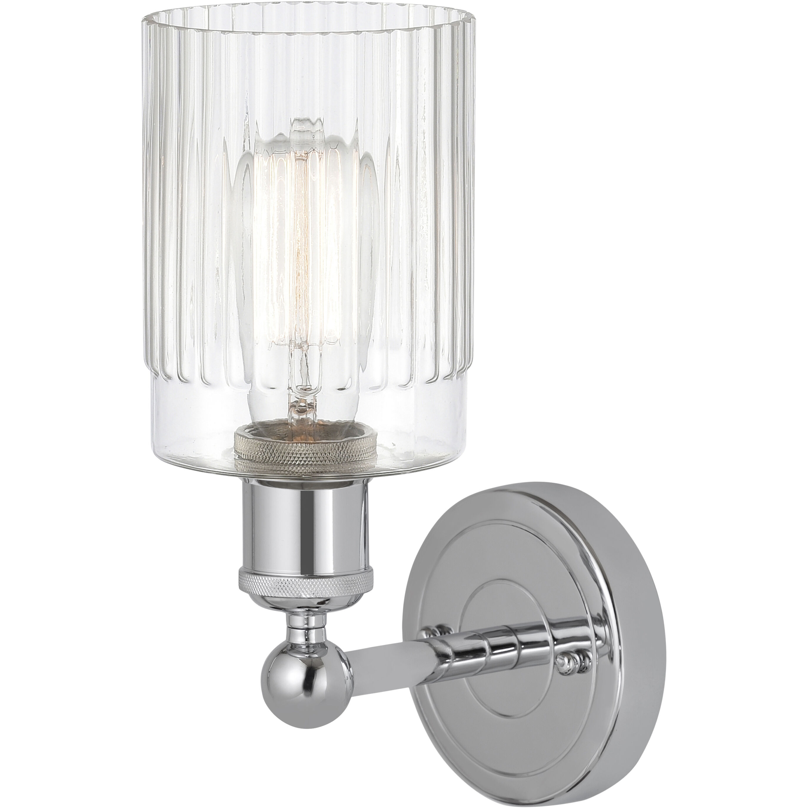Edison Hadley 1 Light 5 inch Polished Chrome Sconce Wall Light in Clear Glass