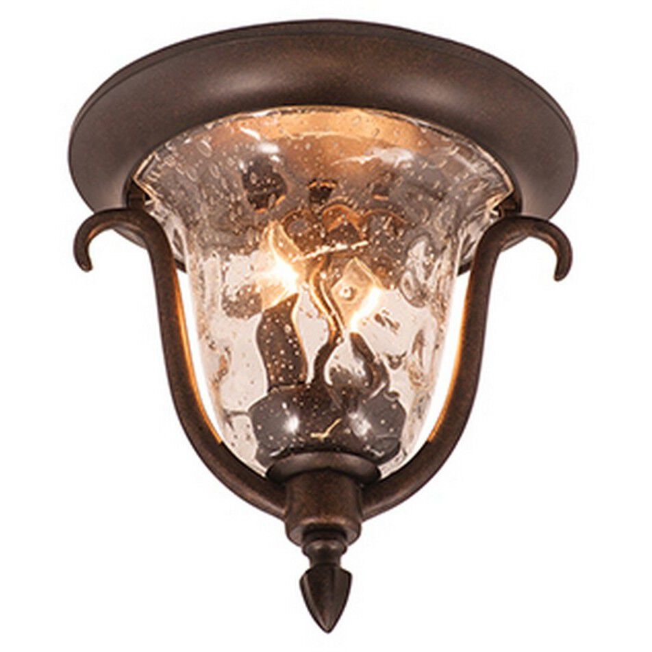 Santa Barbara Outdoor 2 Light 11.5 inch Burnished Bronze Flush Mount Ceiling Light