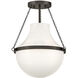 Collins 1 Light 15 inch Black Oxide Semi-Flush Mount Ceiling Light, Medium